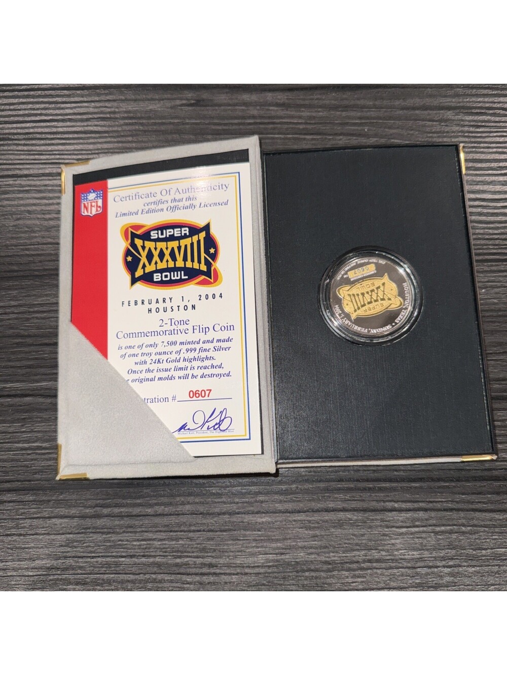 Highland Mint Super Bowl 38 1 oz Silver Commemorative Flip Coin P2